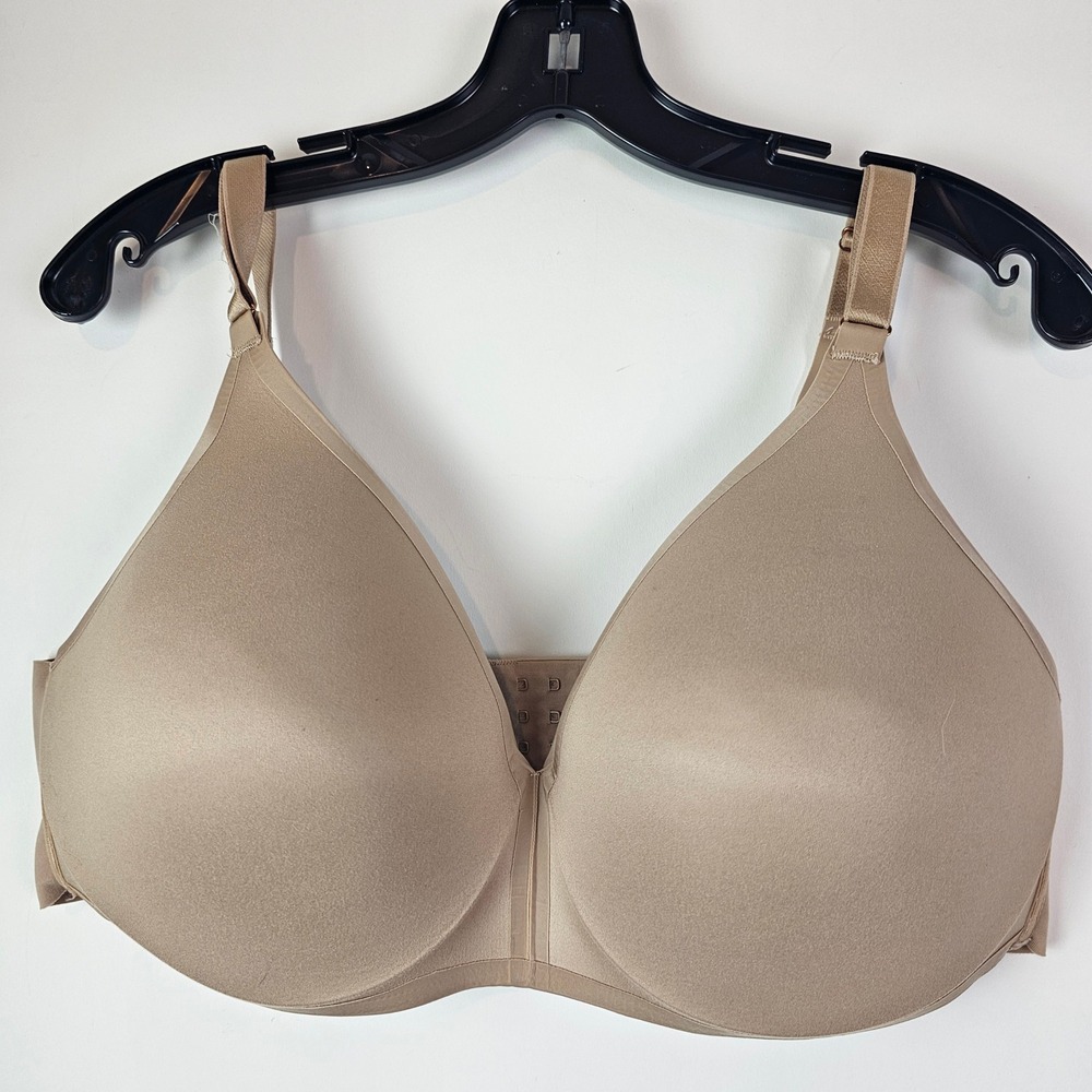 Soma Vanishing 360 Wireless Bra 42C Tan Nude Seamless Adjustable Straps